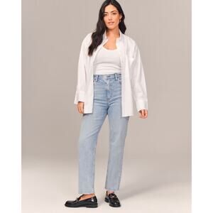 Abercrombie Fitch Womens Curve Love Ultra High Rise Ankle Straight Jean NWT Plus